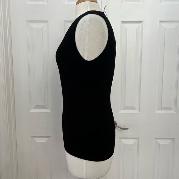Escada Womens Black Scoop Neck Sleeveless Knit Tank Top Size XL NWT - Picture 2 of 8